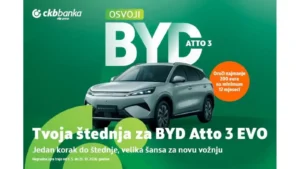 CKB banka: Oroči depozit i osvoji auto BYD ATTO 3