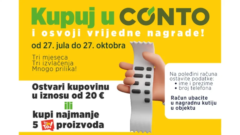 Conto nagradna igra: Kupuj u CONTO i osvoji vrijedne nagrade