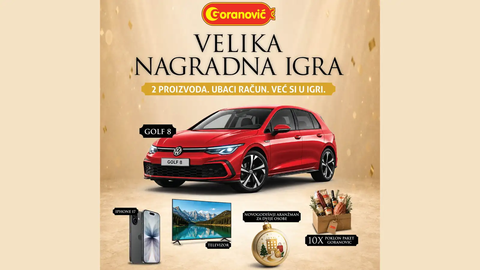 GORANOVIĆ: Velika nagradna igra za automobil Golf 8
